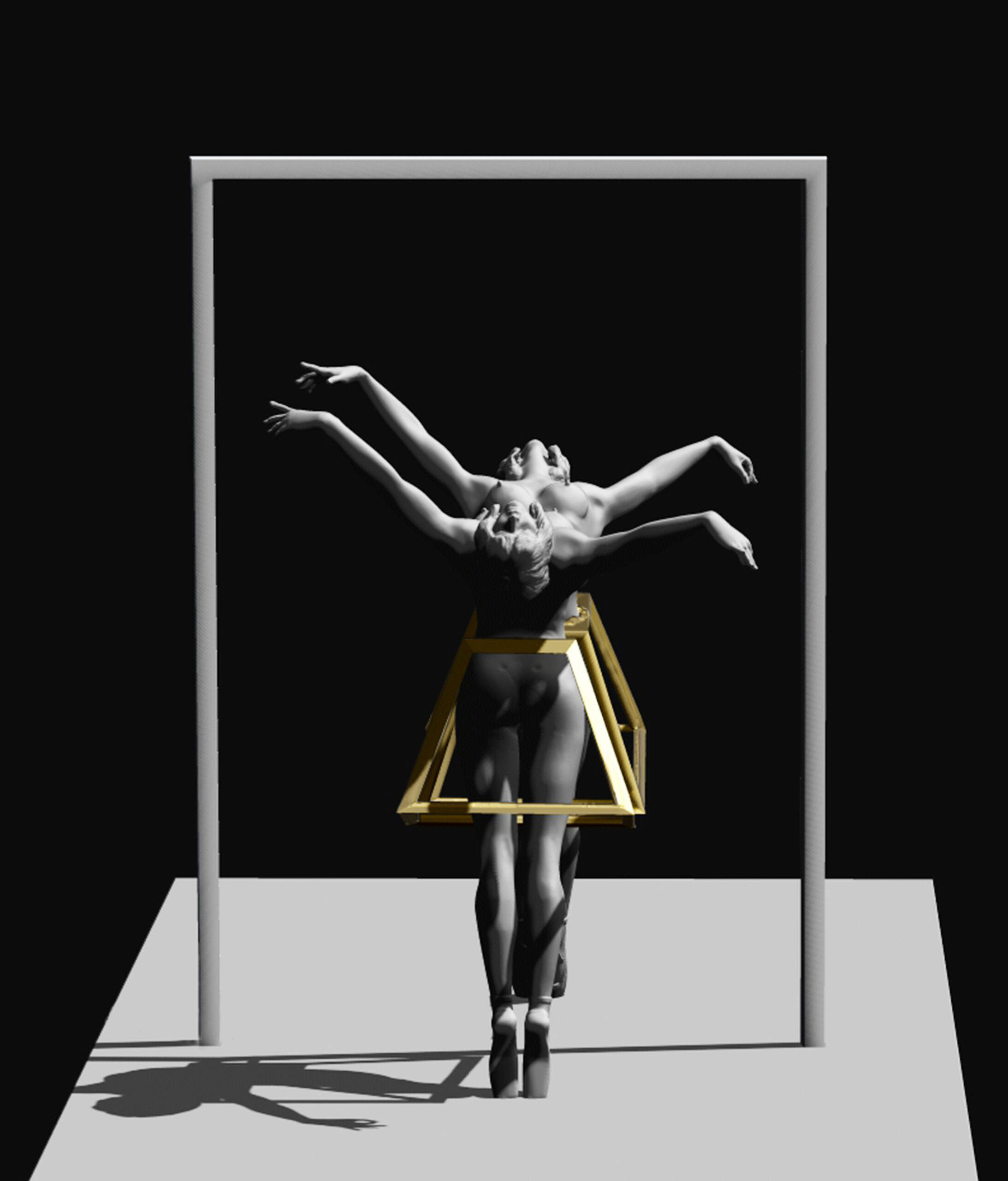 illusione otica la scultura non si specchia.